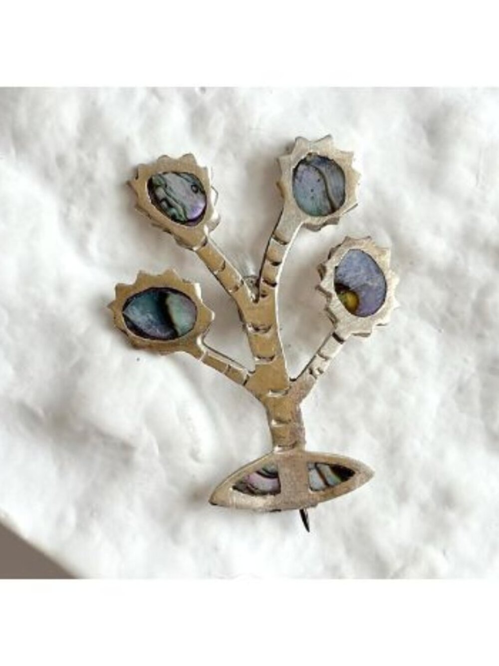 Taxco Mexico Abalone Branching Tree Sterling Silver 925 Vintage Brooch
